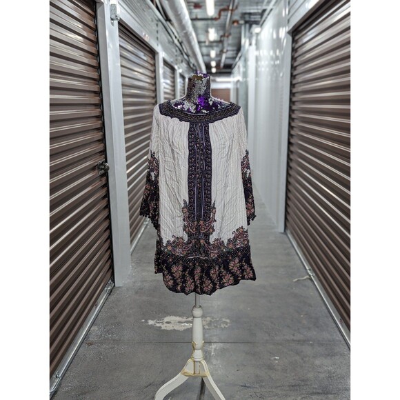 Xhilaration Plus Size 3X oversized off shoulder flowy boho mini dress - Picture 1 of 9